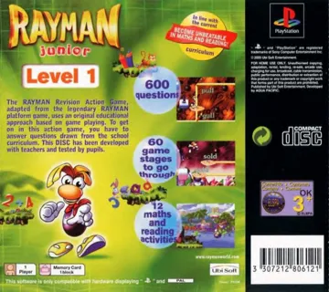 Rayman Junior - Level 1 (EU) box cover back